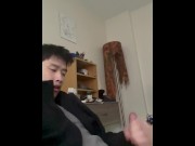 Preview 1 of Cute Asian guy with a throbbing cock cums and moans