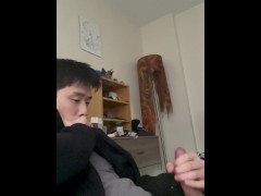 Cute Asian guy with a throbbing cock cums and moans - Screenshot 15 of 16 - Solo Male