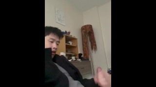 Adorable Asian Man With A Pulsating Cock Who Groans