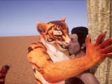 Furry domination animation (tiger suit)