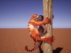 Furry domination animation (tiger suit)