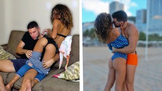 Dünner Brasilianischer Teenager Spielt Ein Spiel Um Einen Kuss Und Wird Dann Zu Hause Gefickt