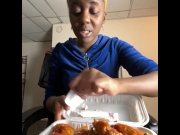 Preview 6 of MUKBANG : EAT WITH ME - WATCH ME GOBBLE ON CHINESE FOOD (Chicken Wings & French Fries)