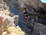 Preview 3 of Blonde porn amateur let random guy fuck her on the beach