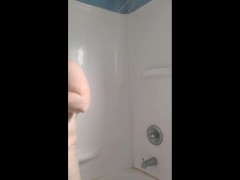 Hairy MILF Relaxes with a Warm Wet Shower