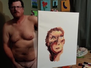 Sessão De Pintura De Pau De Dong Ross: Retrato Wonky