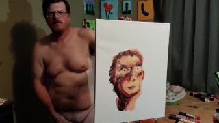 Dong Ross sessione di pittura del cazzo: Ritratto traballante