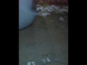 Preview 2 of Desperation MILF piss on a Winter road, caught by motorist.