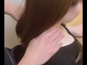 Preview 1 of Touching my girlfriend's boobs when I offer a shoulder massage