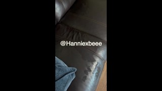 Slut Feigns Innocence After Using "Back Massager" and Noticing Something Wet on Couch