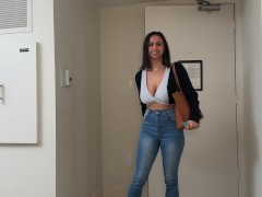 Big titty coworker says NO to CONDOM during business trip hookup - Hailey Rose - Screenshot 1 of 16 - Big Natural Boobs
