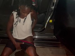 Having a piss next to road