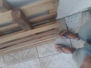 Preview 1 of pissing on a wood