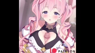 Cute Pink Big Titty hentai girl gives a titjob!