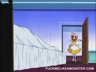 Cock sucking anime maid fucking