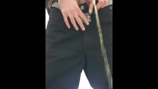 Young skater pissing in public