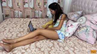 She loves playing chess so much that she didn't notice the dick in her holes - Anal creampie
