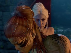 Baldur's Gate 3 (bg3) Lae'zel and Minthara Romance Scene - Screenshot 10 of 16 - Romance
