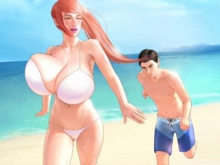 郊区王子 #36：在海滩上与我的继姐妹进行热辣性爱 • 游戏 [高清]