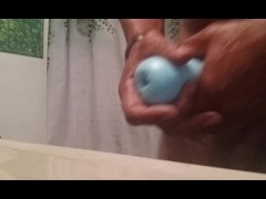 Mega cumshot in double stroker
