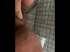 Hairy bitch pisses in shower at planet fitness