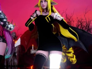 [MMD]CHUNG HA - Snapping (Gwen/Ahri/Xayah/Soraka) [clothed Ver.] League of Legends