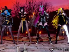 [MMD]CHUNG HA - Snapping (Gwen/Ahri/Xayah/Soraka) [Fixed Cam Clothed ver.] League of Legends