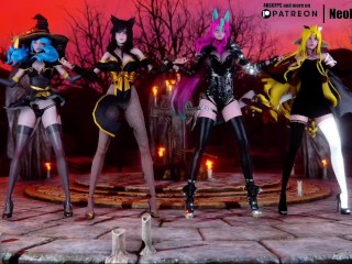 [MMD]CHUNG HA - Snapping （Gwen/Ahri/Xayah/Soraka） [固定凸轮 Clothed Ver.]英雄联盟