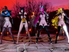 [MMD]CHUNG HA - Snapping (Gwen/Ahri/Xayah/Soraka) [Fixed Cam Strip ver.] League of Legends