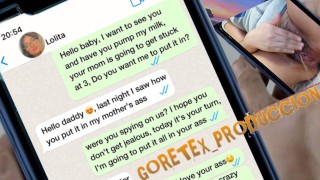 Conversazione sporca su WhatsApp con la mia figliastra che mi manda un video in cui si masturba