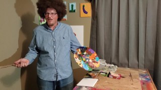 Dong Ross dick painting session: The Butthole