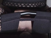 Preview 5 of I use the chair to enjoy on his face. Want his tongue in my pussy