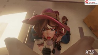 Witch Kiriko Do Amazing Blowjob And Getting Cum In Mouth | Exclusive Hentai Overwatch 4k 60fps