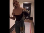 Preview 2 of POV: stripping in the hotel hallway before I suck your dick