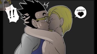 Gohan baise avec la blonde aux gros seins Android 18 - Dragon Ball hentai