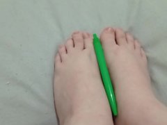 I touch my feet with my boss's pencil pinay