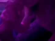 Preview 1 of Perfect blowjob from blond with purple lights
