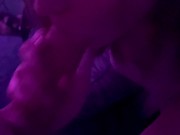 Preview 3 of Perfect blowjob from blond with purple lights