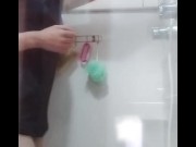 Preview 3 of Showering with clothes on and masturbating afterwards
