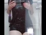 Preview 4 of Showering with clothes on and masturbating afterwards