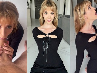 Sperma Auf Kleidung – Riesiger Cumshot Auf Enges Schwarzes Kleid