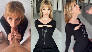 Sperma auf Kleidung – riesiger Cumshot auf enges schwarzes Kleid
