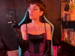 Smoking in vinyl gloves | Astrid