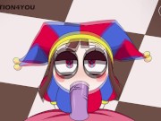 Preview 3 of Pomni BLOWJOB FUCK COWGIRL AND RECEIVES A CREAMPIE The Amazing Digital Circus HENTAI BIG ASS PARODY