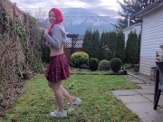 Preview 1 of Sneaker Pee and Warm Sprinkler Fun with Nerdy Faery