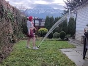 Preview 2 of Sneaker Pee and Warm Sprinkler Fun with Nerdy Faery