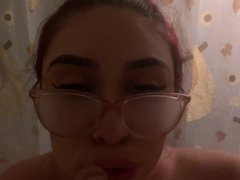 Vanela gagging and choking on a dildo