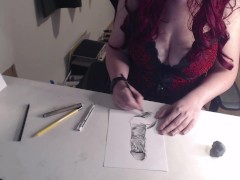 Watch me draw this hard cock cumming - Erotic Art - IvyDrawsErotic