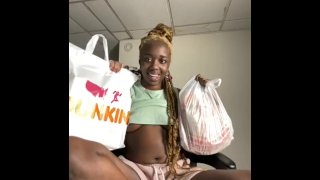 MUKBANG!!! EATING DUNKIN DONUTS X SEAFOOD CORN GARLIC BREAD ALFREDO PASTA & CAJUN POTATOES