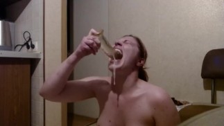 Hard dildo deepthroat training videocall with my best slave
